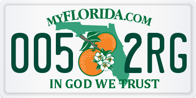 FL license plate 0052RG
