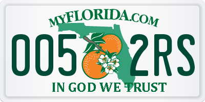 FL license plate 0052RS