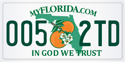 FL license plate 0052TD
