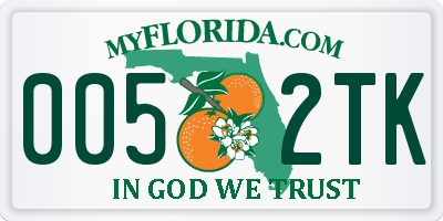 FL license plate 0052TK