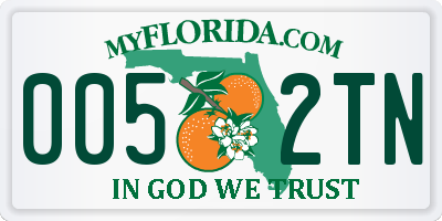 FL license plate 0052TN
