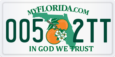 FL license plate 0052TT