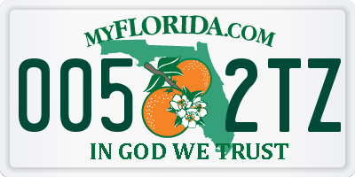 FL license plate 0052TZ
