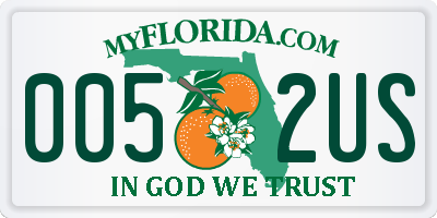 FL license plate 0052US