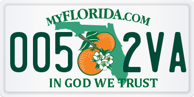 FL license plate 0052VA