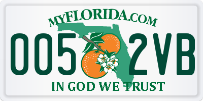 FL license plate 0052VB