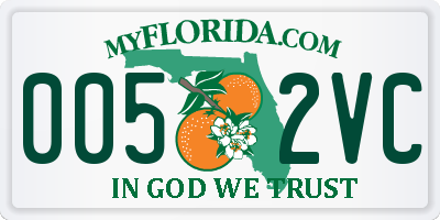 FL license plate 0052VC