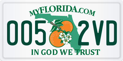 FL license plate 0052VD