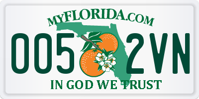 FL license plate 0052VN