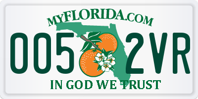 FL license plate 0052VR