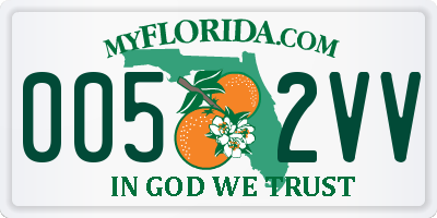 FL license plate 0052VV