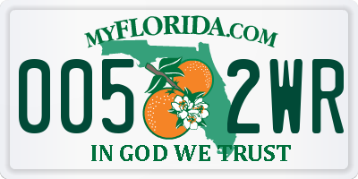 FL license plate 0052WR