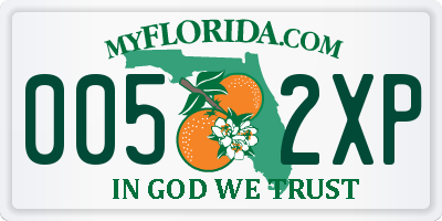 FL license plate 0052XP
