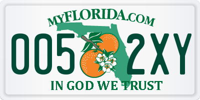 FL license plate 0052XY