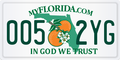 FL license plate 0052YG