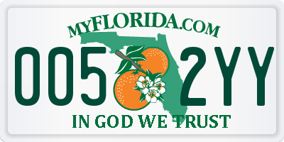 FL license plate 0052YY