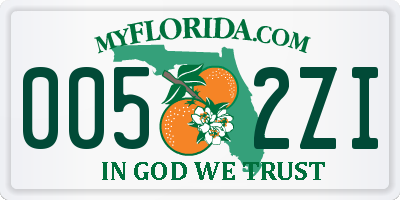 FL license plate 0052ZI