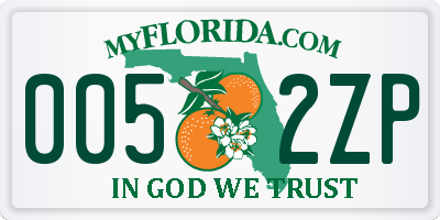 FL license plate 0052ZP