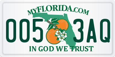 FL license plate 0053AQ