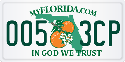 FL license plate 0053CP