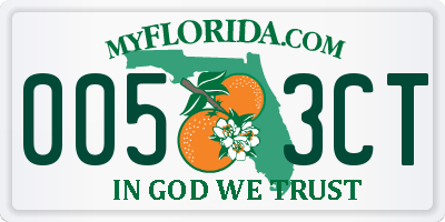 FL license plate 0053CT