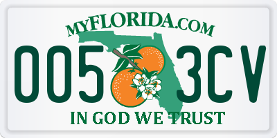 FL license plate 0053CV