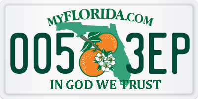 FL license plate 0053EP