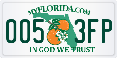 FL license plate 0053FP