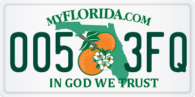 FL license plate 0053FQ
