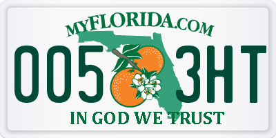 FL license plate 0053HT