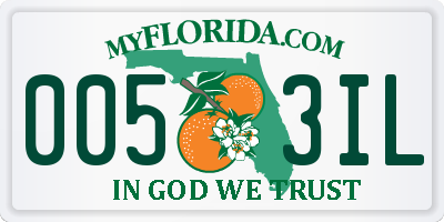FL license plate 0053IL
