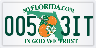 FL license plate 0053IT