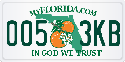 FL license plate 0053KB