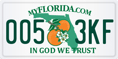 FL license plate 0053KF