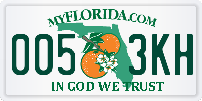 FL license plate 0053KH
