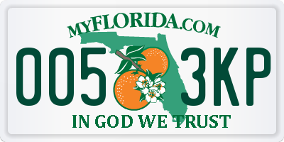 FL license plate 0053KP