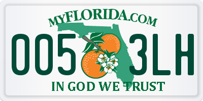FL license plate 0053LH