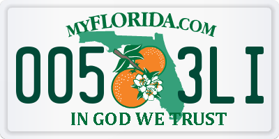FL license plate 0053LI