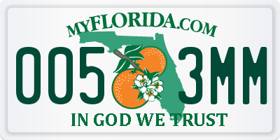 FL license plate 0053MM