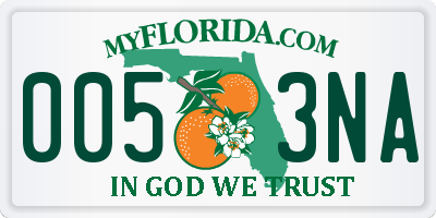 FL license plate 0053NA