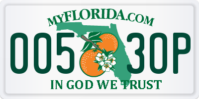 FL license plate 0053OP