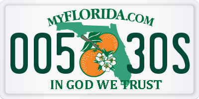 FL license plate 0053OS