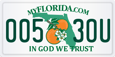 FL license plate 0053OU