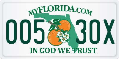 FL license plate 0053OX