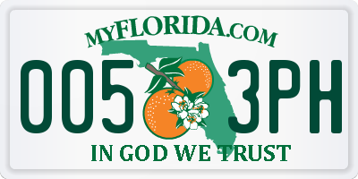 FL license plate 0053PH