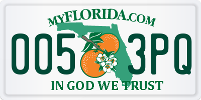 FL license plate 0053PQ