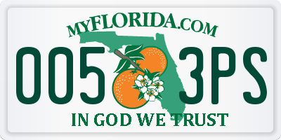 FL license plate 0053PS