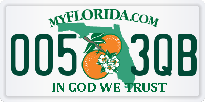 FL license plate 0053QB
