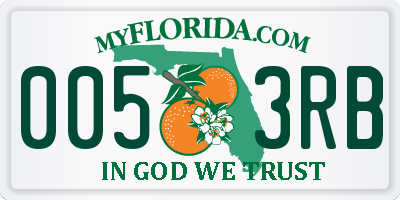 FL license plate 0053RB