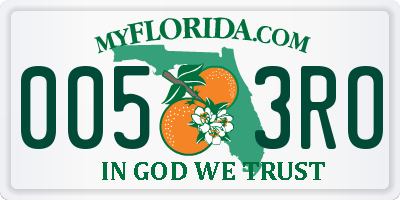FL license plate 0053RO